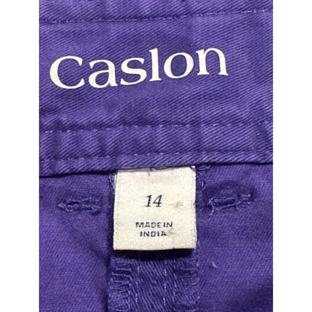 Caslon Women's Purple Denim Skirt Size‎ 14 Stretch Cotton Blend Casual Mini - Picture 5 of 5